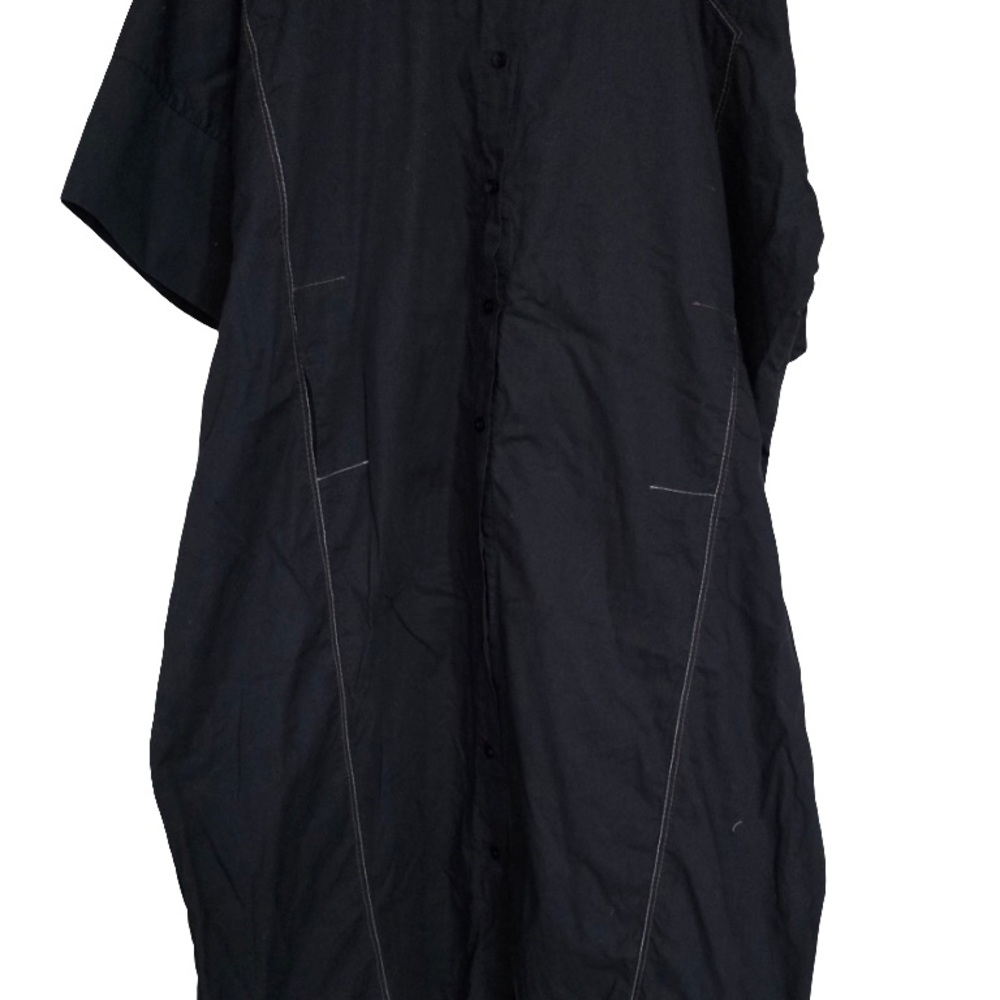 Bize Navy Blue Button-Up Dress